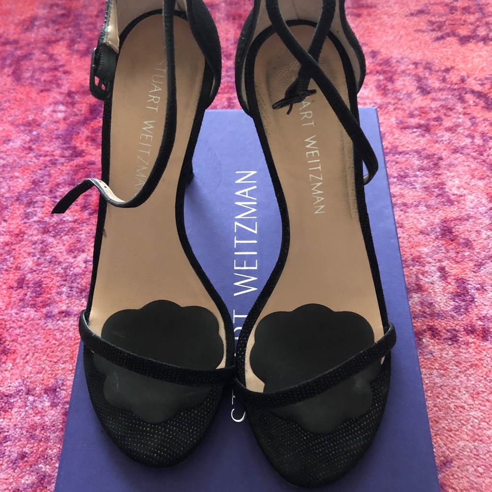 Black Strappy Stuart Weitzman Nudist Heels
